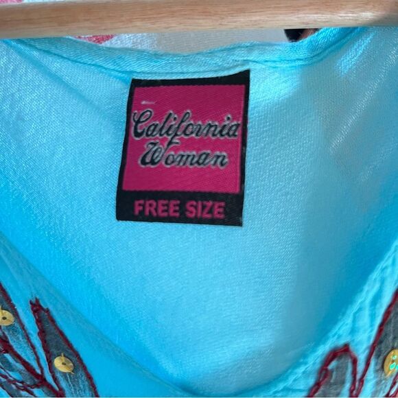 Vintage Floral Print Gauze Swim Coverup Dress - Picture 6 of 6